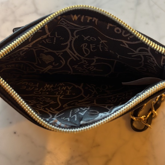 Betsey Johnson - Black Wristlet with Bows and Gold Chain - Picture 6 of 9